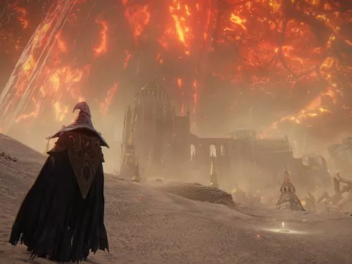 A character standing in a landscape in Elden Ring
